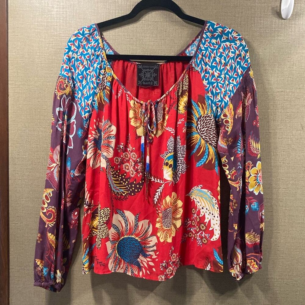 Johnny Was Jade Top Bohemian Women's "Medium"